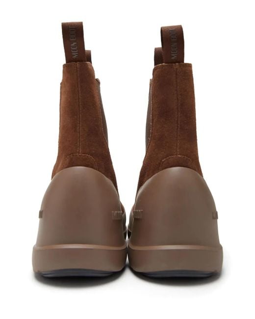 Moon Boot Brown Water-Repellent Suede Chelsea Boots