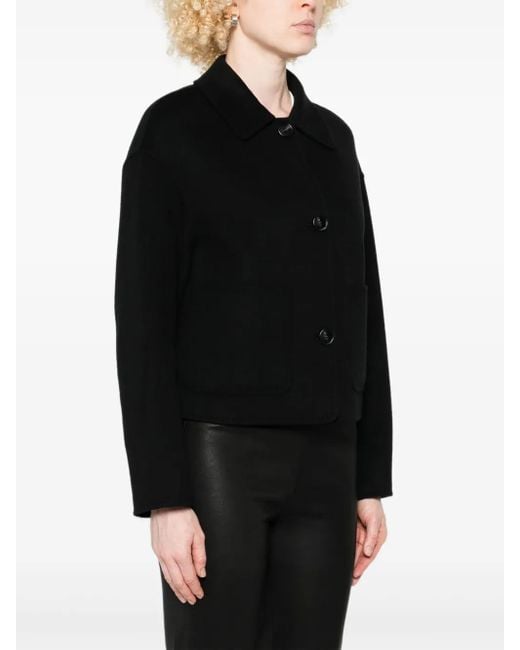 Arma Black Polo-Collar Wool Jacket