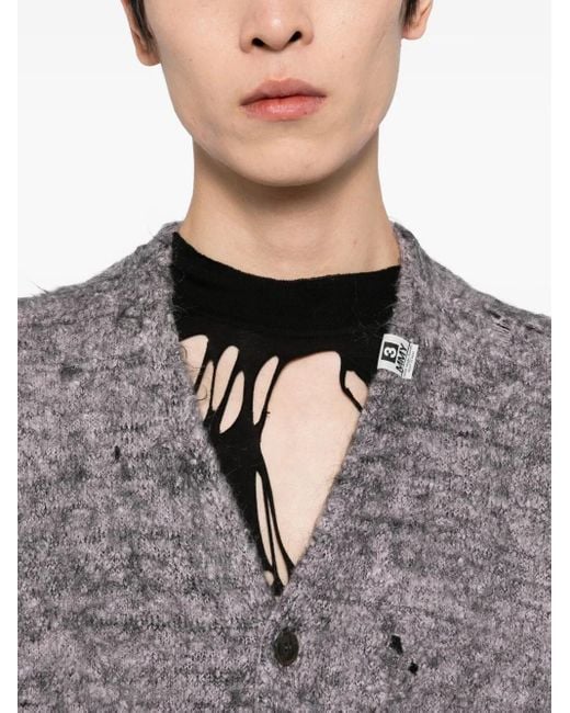 Cardigan À Patch Logo Maison Mihara Yasuhiro pour homme en coloris Gray