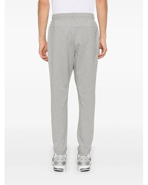 C P Company Gray Fleece Logo Sweatpants for men