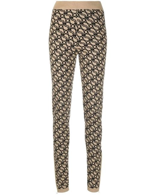 Stella McCartney Brown Wave-Pattern Knitted Trousers
