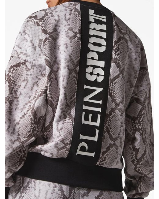 Philipp Plein Gray Python-Print Long-Sleeved Sweatshirt