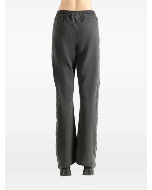 Adidas Gray Stripe-Detail Track Pants