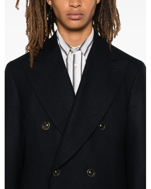 Abrigo Con Doble Botonadura Boglioli de hombre de color Black