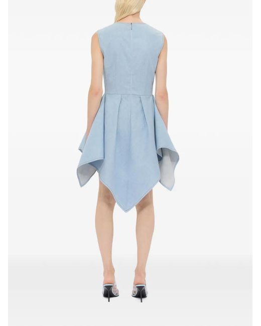 MSGM Blue Robe Sans Manches À Coutures Apparentes