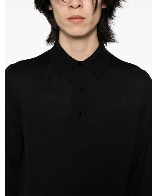 Tom Ford Black Knitted Polo Shirt for men