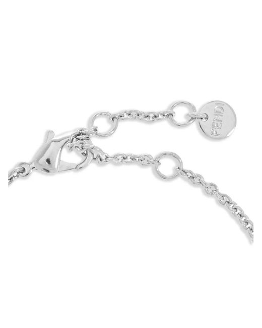 Fendi White Pearl-Embellished Bracelet