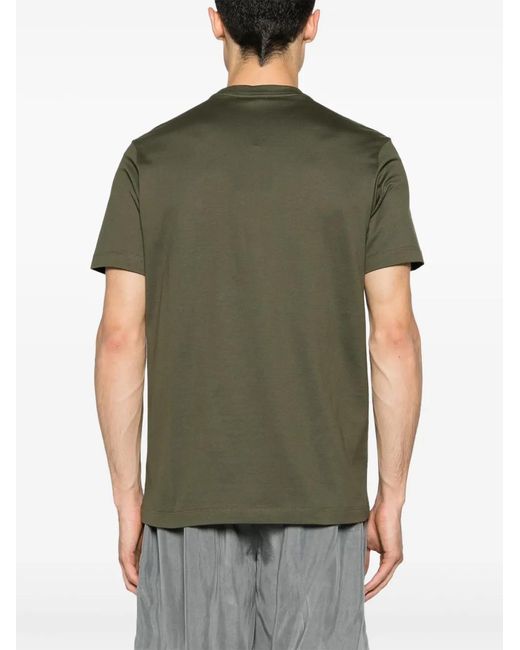 Paul & Shark Green Logo-Print Cotton T-Shirt for men