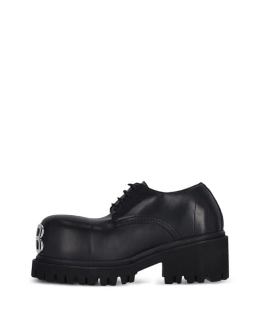 Balenciaga Black Platform Derby Shoes for men