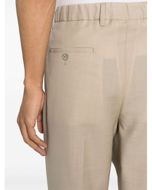 Briglia 1949 Natural Monogram-jacquard Pressed-crease Trousers for men