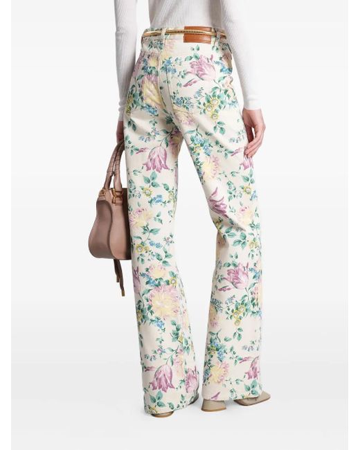 Jeans A Fiori di Chloé in White