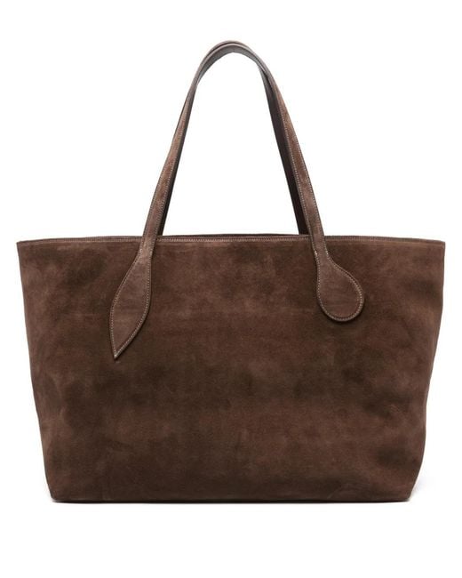 Liffner Brown Mega Sprout Suede Tote Bag