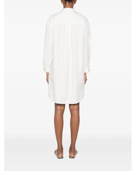 Marc O' Polo White Button-Down Chest-Pocket Mini Dress