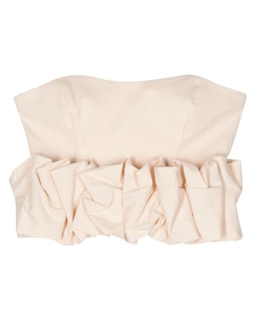 Genny Strapless Cropped Top in het Natural