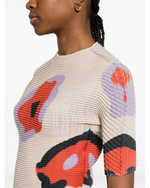 Issey Miyake White Verve Floral Top