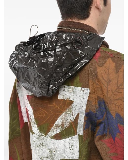 Off-White c/o Virgil Abloh Brown Printed Camouflage Jacket for men