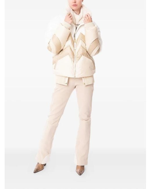 Bogner Natural Valea Chevron-Pattern Quilted Ski Jacket