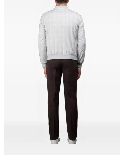 Moorer Gray Sorano Zip-Fastening Bomber Jacket for men