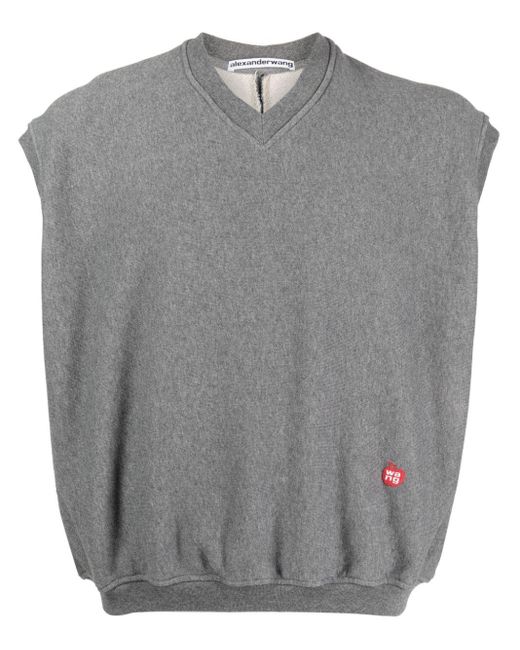 Alexander Wang Gray Cotton-jersey Sweater Vest