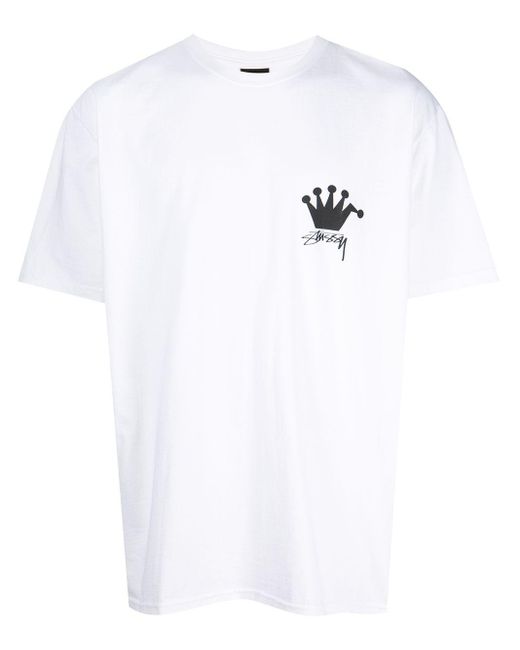 Stussy White Lb Crown Cotton T-shirt for men