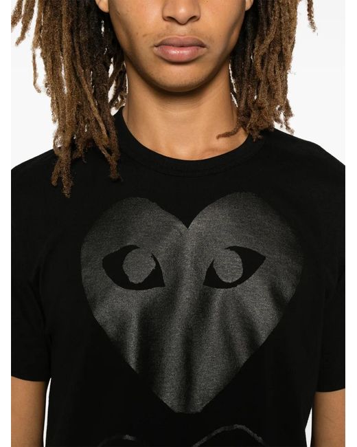 COMME DES GARÇONS PLAY Black "Logo Print T-Shirt
