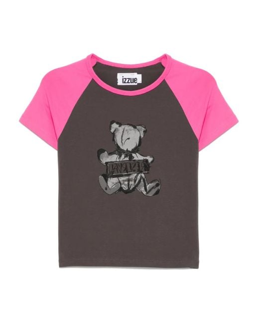 Izzue Pink Graphic-Print T-Shirt