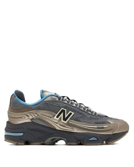 New Balance Gray 1000 Metallic-Mesh Sneakers