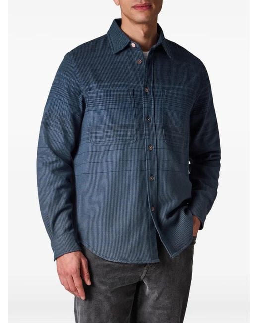 Paul Smith Blue Gradient Buttoned Checked Shirt for men