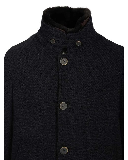 Al Duca D'aosta Black Single-Breasted Coat for men