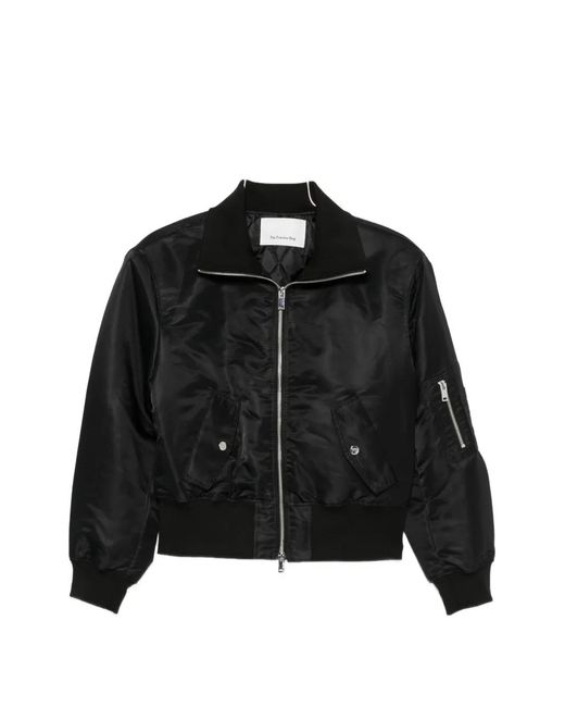 Frankie Shop Black Zip-Up Bomber Jacket