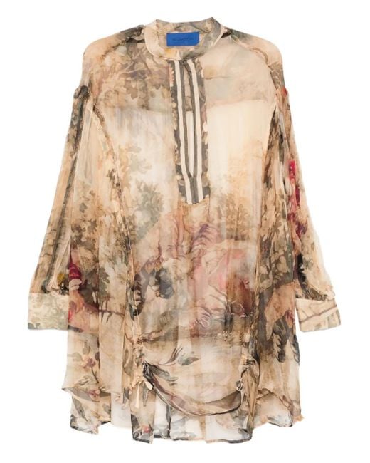 Mes Demoiselles Natural Printed Top