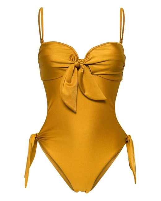 Zimmermann Yellow Acadian Scarf-tie Swimsuit