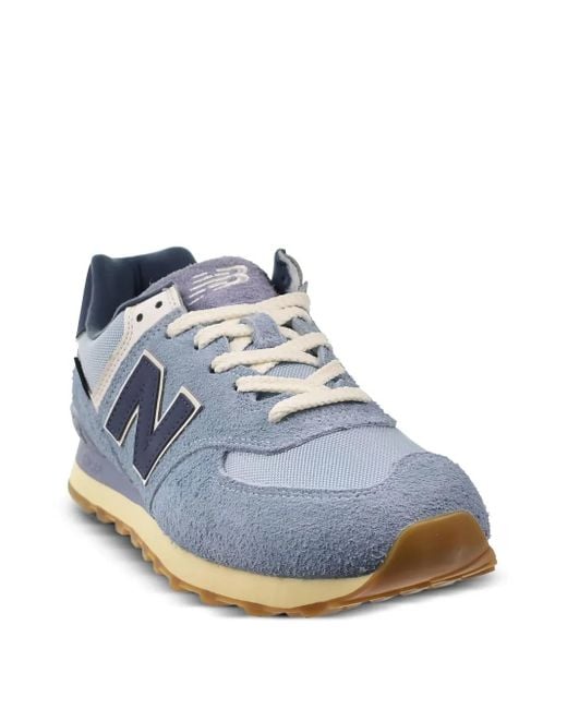 New Balance Blue 574 Suede Sneakers for men