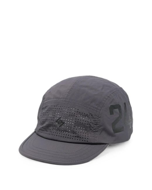 Represent Gray Perforated Logo-Print Cap for men