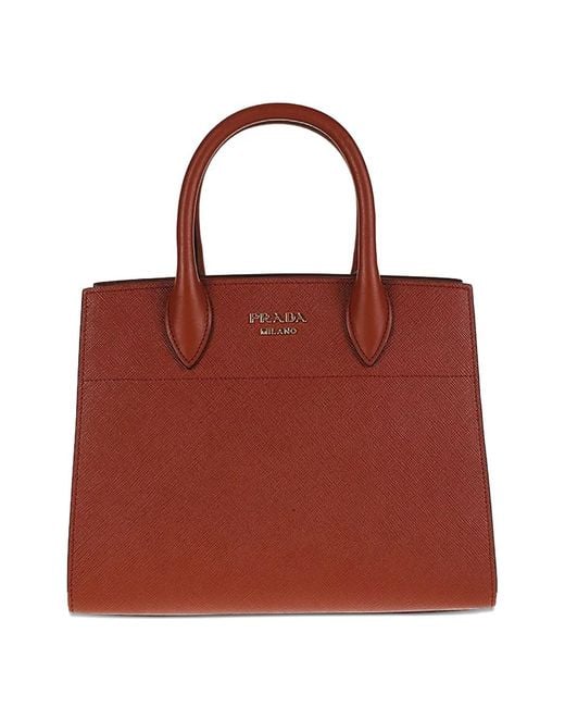 Prada Red Leather Tote Bag