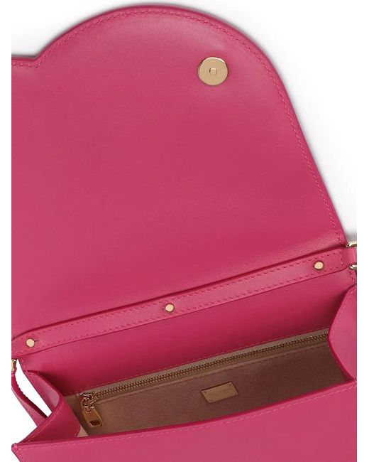 Dolce & Gabbana Pink Dolce&Gabbana Wisteria Coloured Dg Logo Leather Shoulder Bag