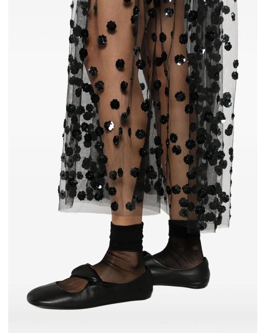 CECILIE BAHNSEN Black Nanna Sequin Blossom Dress