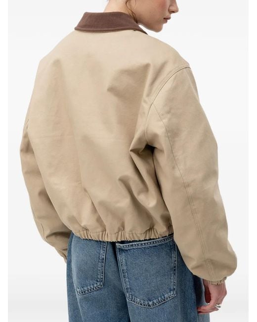 HUGO Natural Falter-1_B Stretch-Cotton Jacket With Contrast Corduroy-Collar