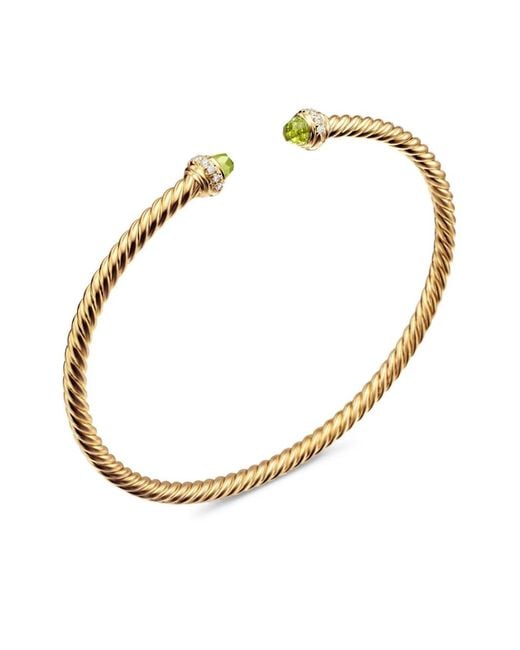 David Yurman White 18Kt Classic Cablespira Diamond Bracelet (3Mm)