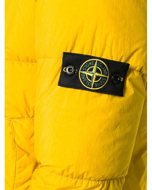 Padded Zip Jacket Stone Island pour homme en coloris Yellow