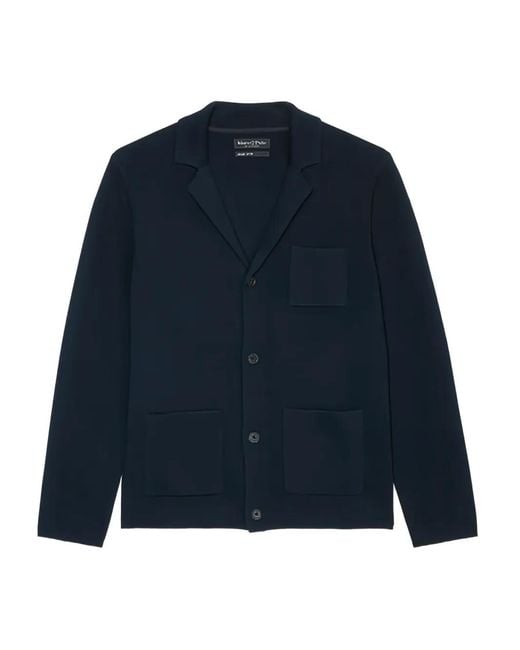 Marc O' Polo Blue Knitted Button-Up Blazer for men