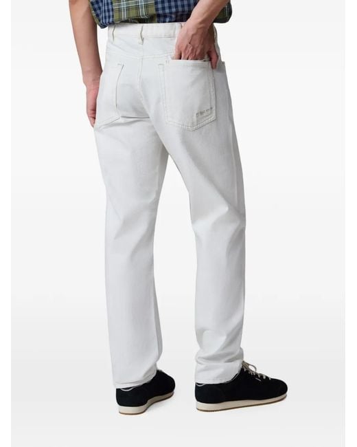 Paul Smith White Logo-Embroidered Jeans for men