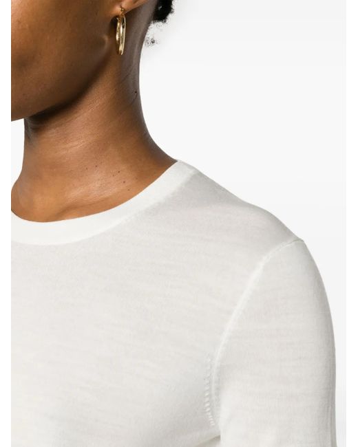 Theory White Crew Neck Pullover