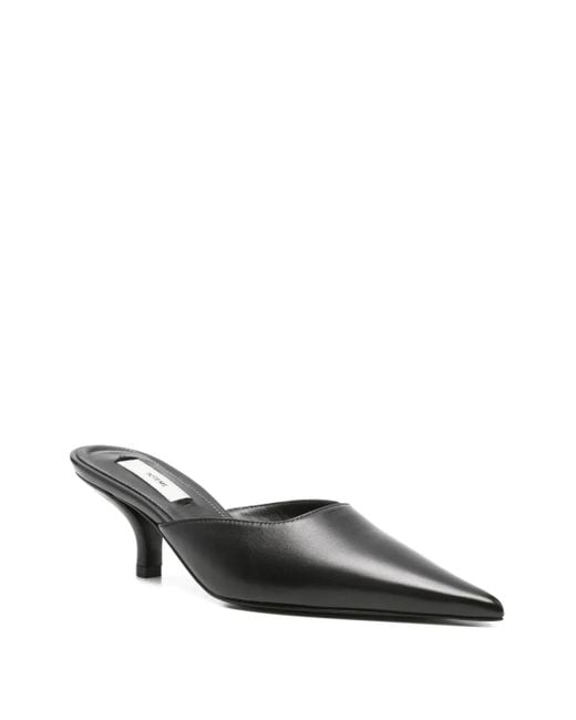 Totême Black Sharp Nappa Mules