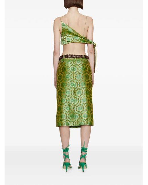 Christopher Esber Green Palmira Printed Tie Top