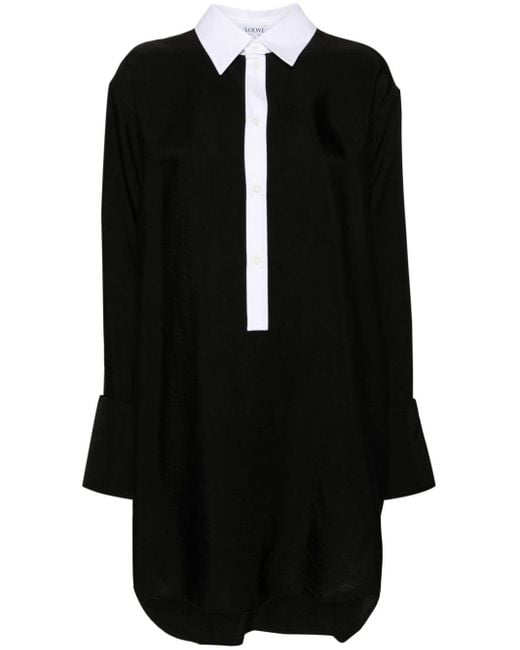 Loewe Detachable-collar Midi Shirt Dress in het Black