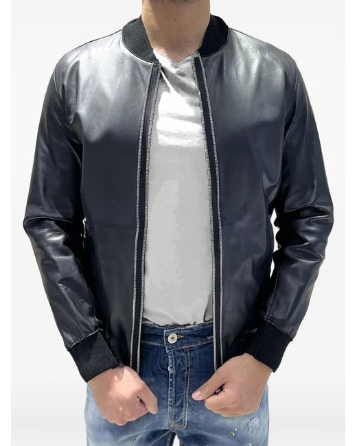 Yes London Gray Zip Bomber Jacket for men