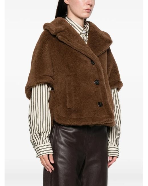 Max Mara Brown Corvino Teddy-Textured Jacket