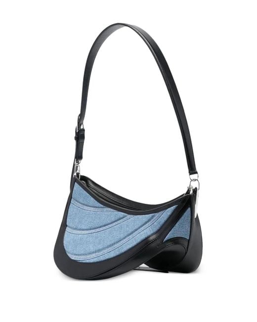 Mugler Blue Spiral Curve Shoulder Bag