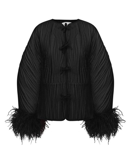 Sleeper Black Hebao Feather-detail Jacket